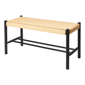 Dacore Indendrs Bnk m. Flettet Sde - 90 cm. - Sort Bg/Natur