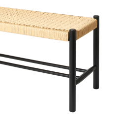 Dacore Indendrs Bnk m. Flettet Sde - 90 cm. - Sort Bg/Natur