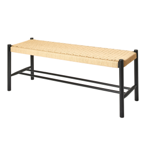 Dacore Indendrs Bnk m. Flettet Sde - 120 cm. - Sort Bgetr/Natur