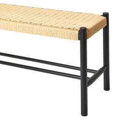 Dacore Indendrs Bnk m. Flettet Sde - 120 cm. - Sort Bgetr/Natur