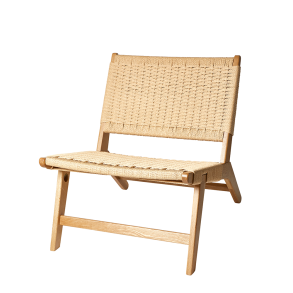 Loungestol - Massiv Egetr� og Naturflet