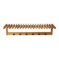 Hattehylde Med Knager - 65 cm - Massiv Egetr�