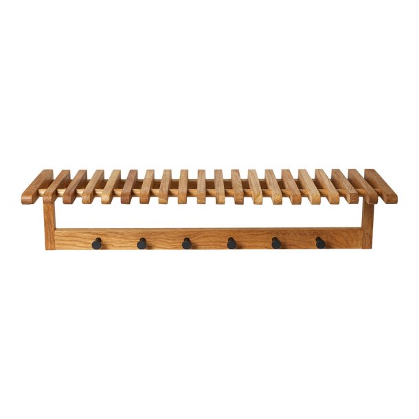 Hattehylde Med Knager - 65 cm - Egetr�