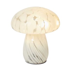 Mushroom LED Bordlampe - 17 cm. - Hvid