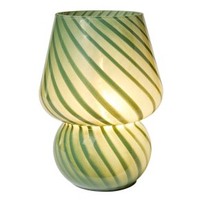 Mundblst Bordlampe - Lille - Grn/Hvid Strib