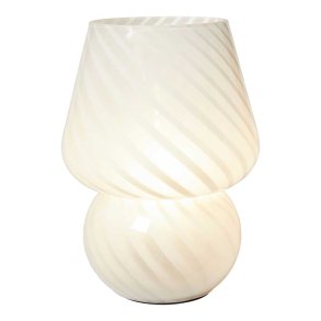 Mundblst Bordlampe - Lille - Hvid Strib