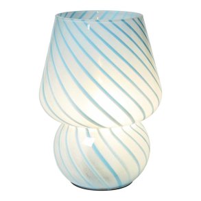 Mundblst Bordlampe - Lille - Bl/Hvid Strib