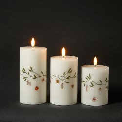 Dacore LED Bloklys 7,5 cm. - 3 stk + Fjernbetjening - Mistelten