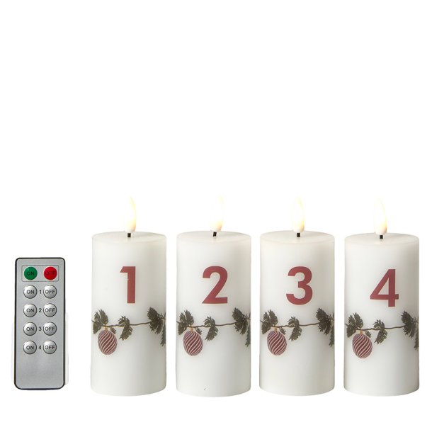 Dacore LED Adventslys m. Juleguirlande - 4 stk. + Fjernbetjening