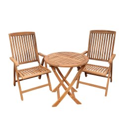 Dacore Boston Teak Rundt Cafst - Positionstole + 70 cm. Cafbord