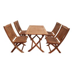 Dacore Boston Teak Havest - Foldestole Uden Armln + 120 x 70 cm. Havebord