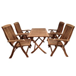 Dacore Boston Teak Haves�t - Positionstole + 120 x 70 cm. Havebord