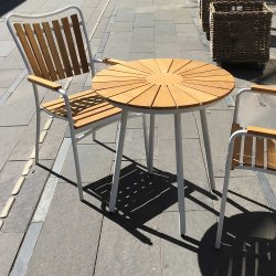 Dacore Eva Teak Cafest 2 Stole og 70 cm Bord -  Hvid