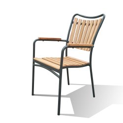 Dacore Eva Teak Cafest 2 Stole og 70 cm Bord -  Antracitgr