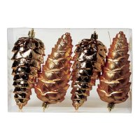 Kogle Ornamenter 4 stk - 20,5 cm - Kobber