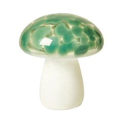 Mushroom LED Bordlampe - 17 cm. - Grn Glas