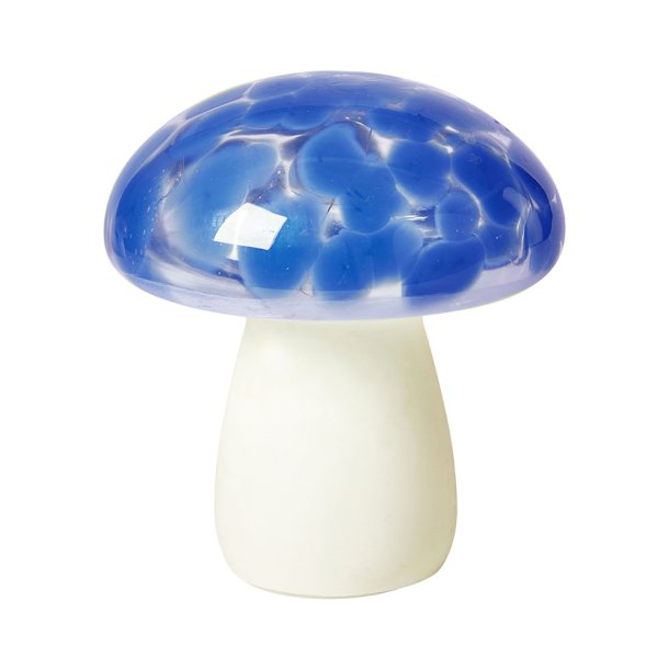 Mushroom LED Bordlampe - 17 cm. - Bl Glas