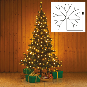 Dacore Lyskde Til Juletr 180-200 cm - 330 LED - Adapter - Udendrs/Indendrs