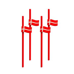 Genanvendelige Plastik Sugerr med Silikoneflag - 4 stk.