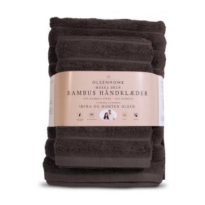 Olsen Home Bambus Hndkldest - 4 stk. - Mokka Brun