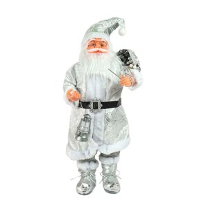 Julemand m. Lanterne - 70 cm. - Slv