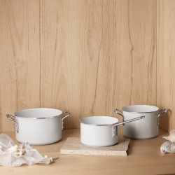 Eva Solo White Line Kasserolle - Hvid Keramisk Belgning - 1,8 Liter