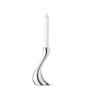 Georg Jensen Cobra Lysestage Inkl. Lys - 20 cm - Blank Rustfrit stl