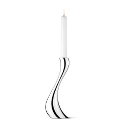Georg Jensen Cobra Lysestage Inkl. Lys - 24 cm - Blank Rustfrit stl