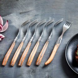 Laguiole Steakgafler - 6 stk. - Egetr�