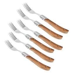 Laguiole Steakgafler - 6 stk. - Egetr�