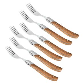 Laguiole Steakgafler - 6 stk. - Egetr�