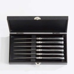 Laguiole Steakknive - 6 stk. - Sort Ibenholt