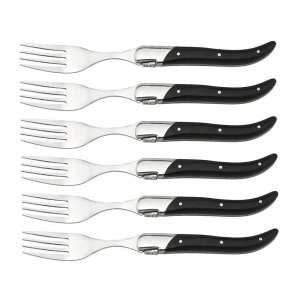 Laguiole Steakgafler - 6 stk. - Sort Ibenholt