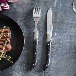 Laguiole Steakgafler - 6 stk. - Sort Ibenholt