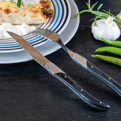 Laguiole Steakgafler - 6 stk. - Sort Ibenholt