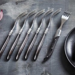 Laguiole Steakgafler - 6 stk. - Sort Ibenholt