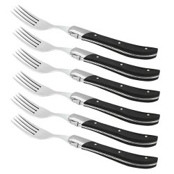 Laguiole Steakgafler - 6 stk. - Sort Ibenholt