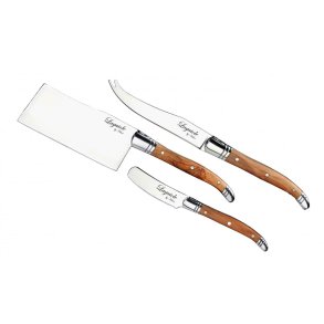 Laguiole Osteknivst - 3 Dele -  Stl/Oliventr