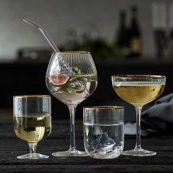 Lyngby Glas Palermo Gold Vandglas 35cl. - 4 stk. 
