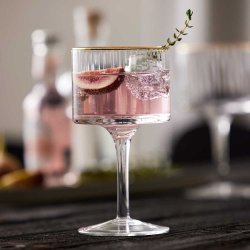 Lyngby Glas Palermo Gold Gin &amp; Tonic Glas 32 cl. - 4 stk.