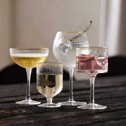Lyngby Glas Palermo Gold Gin &amp; Tonic Glas 32 cl. - 4 stk.