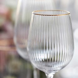 Lyngby Glas Palermo Gold Hvidvinsglas 30 cl. - 4 stk