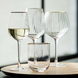 Lyngby Glas Palermo Gold Hvidvinsglas 30 cl. - 4 stk