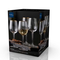 Lyngby Glas Palermo Gold Hvidvinsglas 30 cl. - 4 stk
