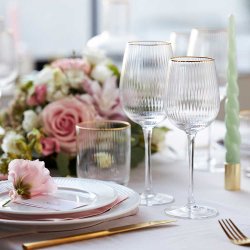 Lyngby Glas Palermo Gold Rdvinsglas 40 cl. - 4 stk