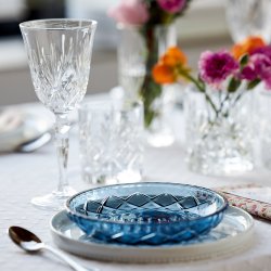 Lyngby Glas Sorrento Asietter �16 cm. - 4 stk. - Bl� Glas