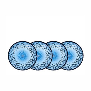 Lyngby Glas Sorrento Asietter �16 cm. - 4 stk. - Bl� Glas