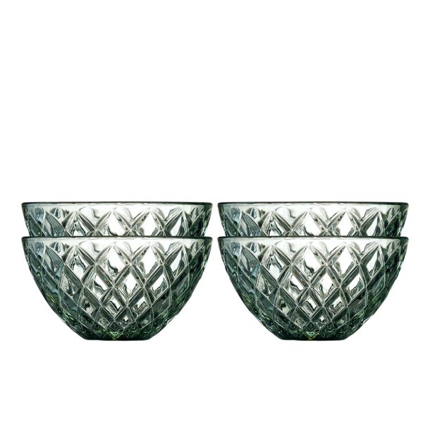 Lyngby Glas Sorrento Sklest 12 cm. - 4 stk. - Grn Glas