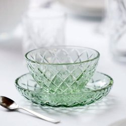 Lyngby Glas Sorrento Sklest 12 cm. - 4 stk. - Grn Glas
