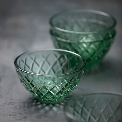 Lyngby Glas Sorrento Sklest 12 cm. - 4 stk. - Grn Glas